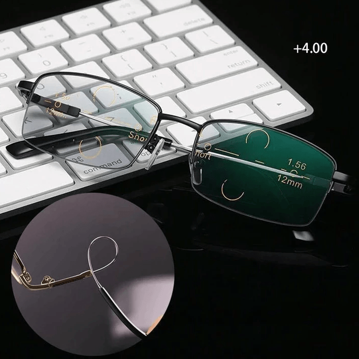 Glosrity Titanium progressive far and near dual-use reading glasses