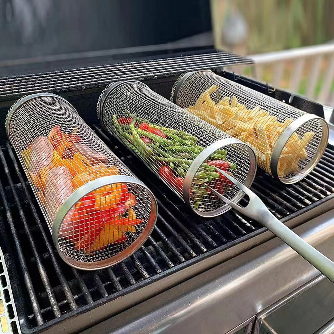 Glosrity Barbecue stainless steel wire mesh cylinder