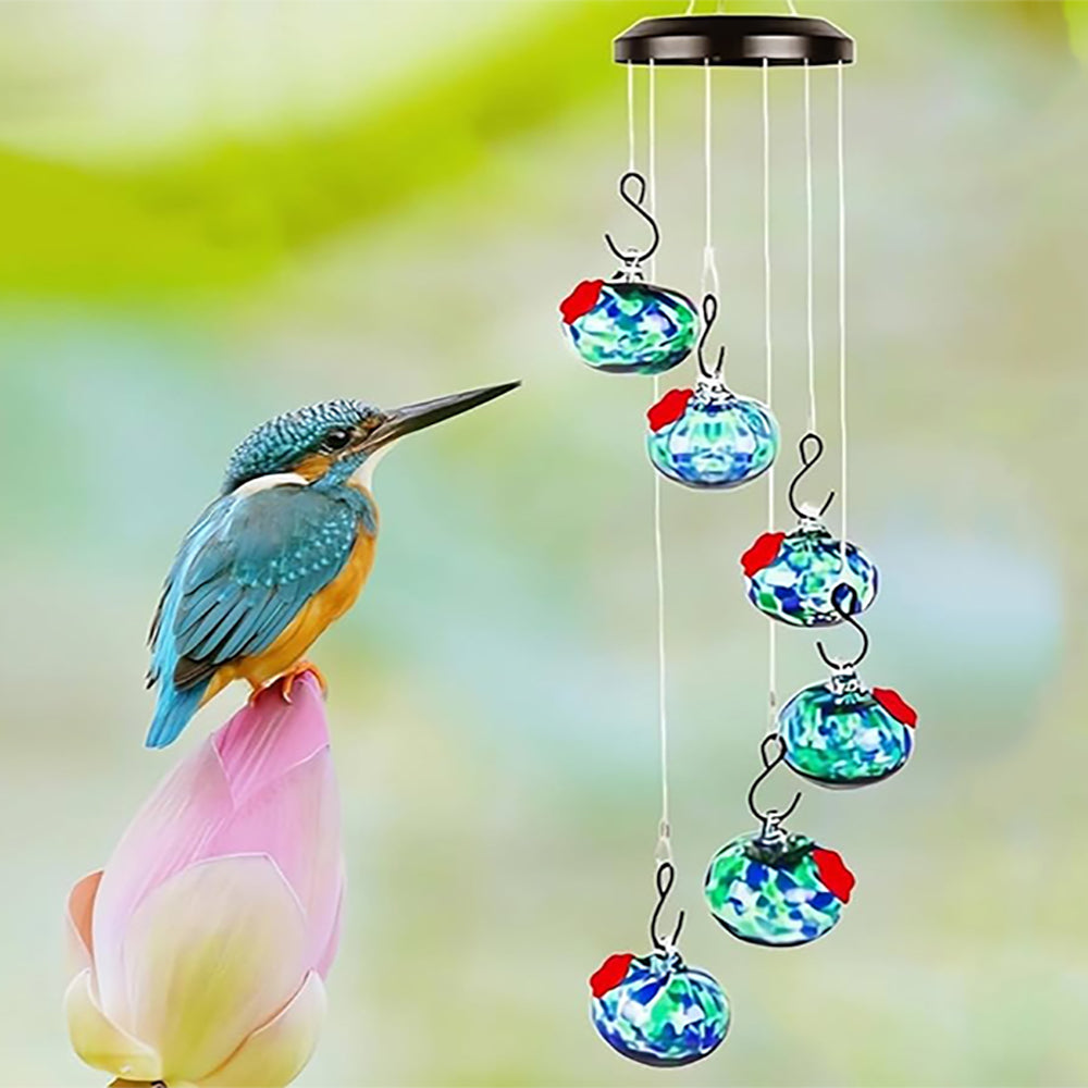 Glosrity Glasses Wind Chime Hummingbird Feeder