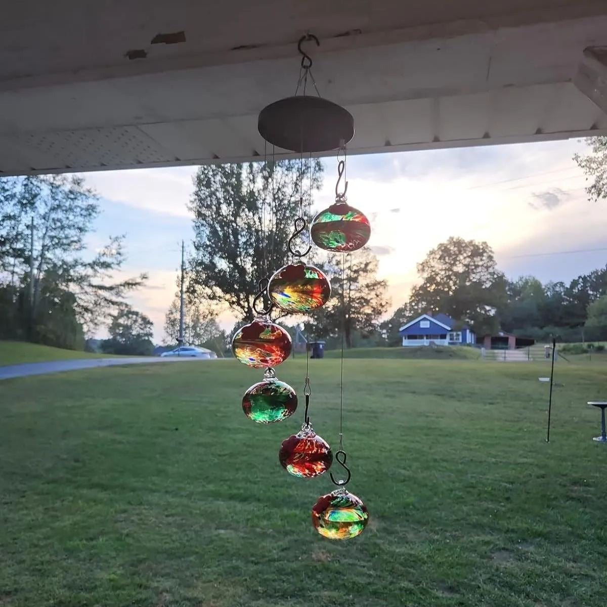 Glosrity Glasses Wind Chime Hummingbird Feeder