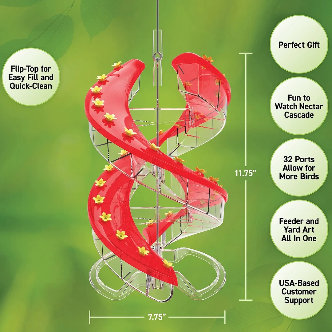 Glosrity DNA Helix 32-Port Hummingbird Feeder