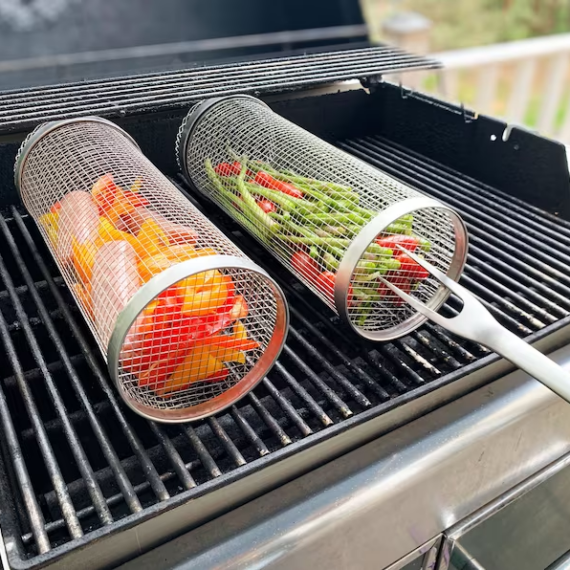 Glosrity Barbecue stainless steel wire mesh cylinder