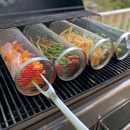 Glosrity Barbecue stainless steel wire mesh cylinder