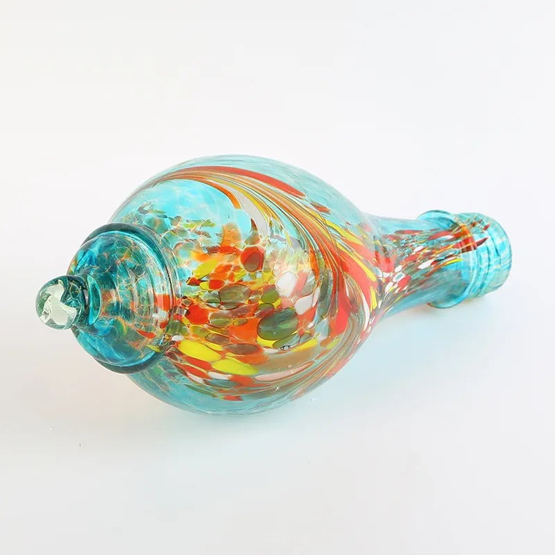 Glosrity Hand Blown Glass Hummingbird Feeder - 25 Ounces